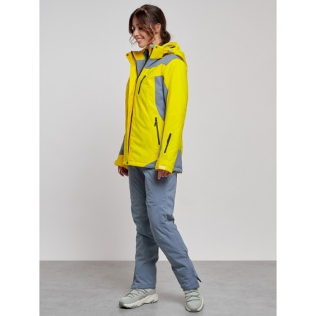 Ski costume female winter, size 50, yellow color-1