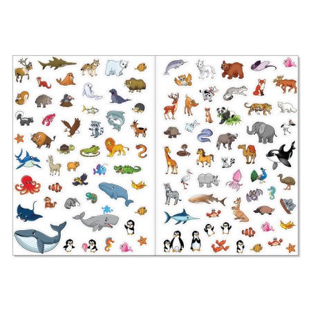 Reusable stickers set "In the world of animals", A4, 2 pcs.-2