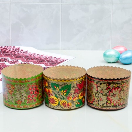 Paper form for the cake "Khokhloma" 110 x 85 mm, mix-3