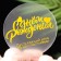 Topper "Happy Birthday", transparent with yellow, give beautifully