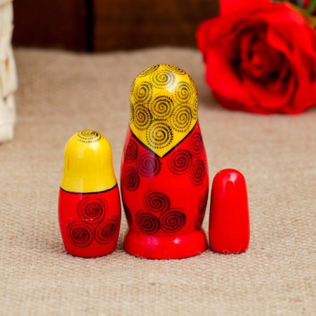 Matryoshka "Semenovskaya", 3 puppet, 7 cm, highest category-1