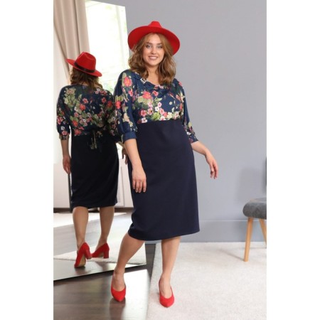 Women's dress, size 58, blue color-3