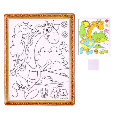Set for creativity: engraving and coloring voluminous from plastic "Funny giraffe"-1