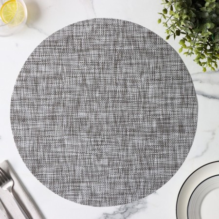 Serving napkin on the table “DI”, d = 38 cm, dark gray color-2