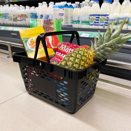 Consumer plastic basket 20 l, black color-2