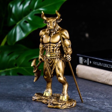 Figure "Minotaur" gold, 13.5x9x23cm-1