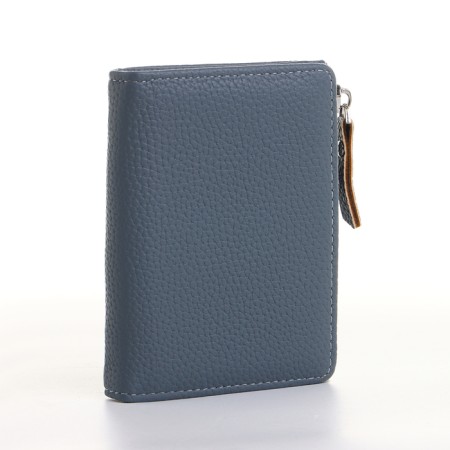 Women's wallet on the button, blue color