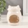 Ceramics candlestick for 1 candle "fox" white 7.5x7.5x11 cm