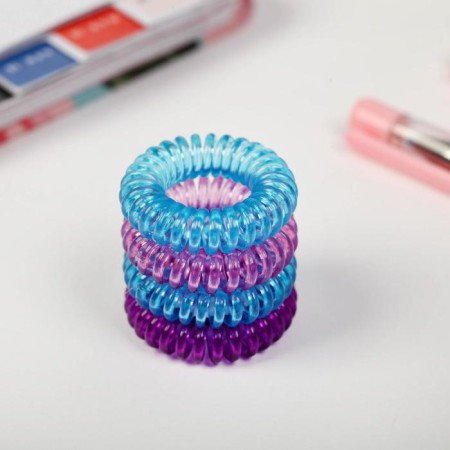 Hair gum spring "Claire", 4 pcs, diam 3.5 cm-2