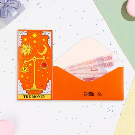 Конверт для денег "THE MONEY" весы, 16х8 см-1