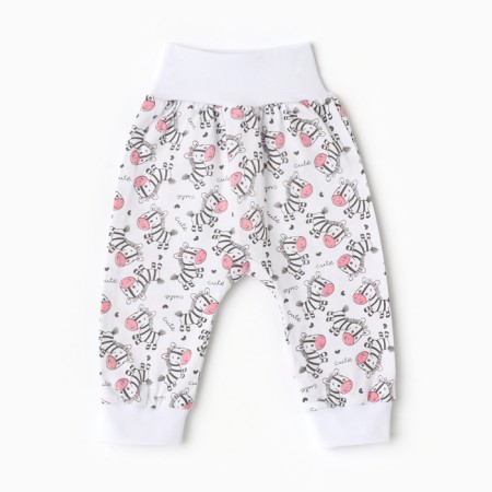 Children's sliders "Antoshka", pink/zebra color, height 62-3