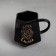 Ceramic geometry mug "Shiii", black, 300 ml, black color