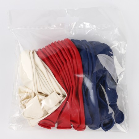 Latex ball 12 “Tricolor”, pastel, set of 30 pcs., Blue, white, red colors-1