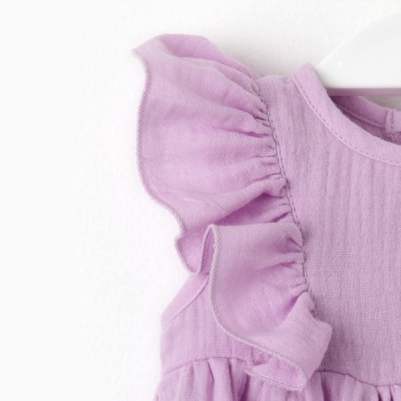 Body with ruffles crumb I am "Muslin", height 62-68 cm, lilac color-2