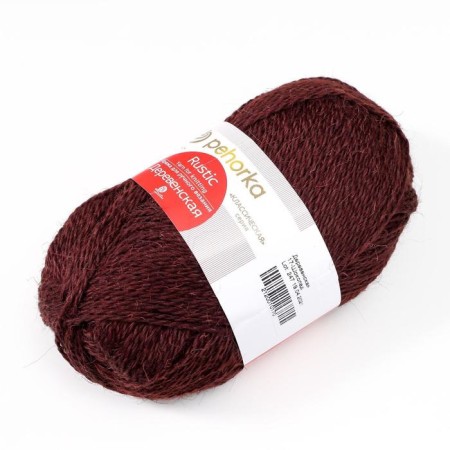 Yarn "village" 100% wool 250m/100g (17-chocolate)-1