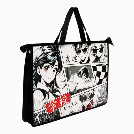 Folder with A4 handles, 335 x 235 x 55 mm, plastic, pens, Calligrata "Anime"-1
