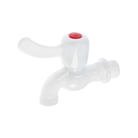 Water cutting tap zein, with a flat handle, pp, with a ball mechanism, white-1
