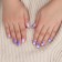 Lilac overhead nails, 24 pcs, with adhesive plates, soft square shape, lilac