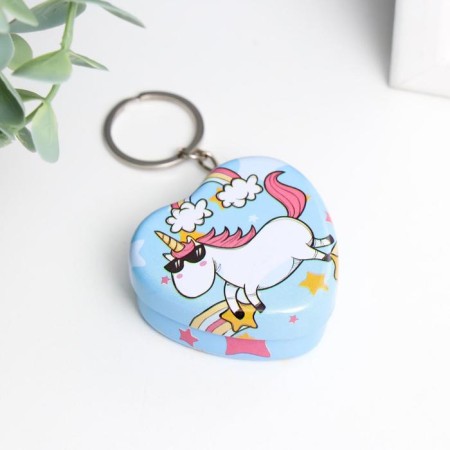 Casket on the ring Metal "Heart with a unicorn" mix 2.1x5x4.6 cm-1