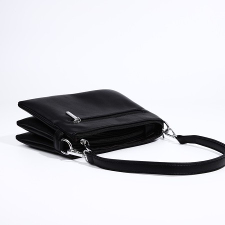 Bag Cross-Bodi with a zipper, 3 outer pockets, black color-6