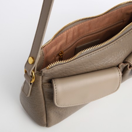 Female bag Textura, average size, beige-gray color-8