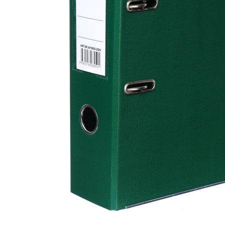 A4, 75 mm, Lamark, PVC, double-sided coating, metal edging, pocket for a spine, collected, green/green-2