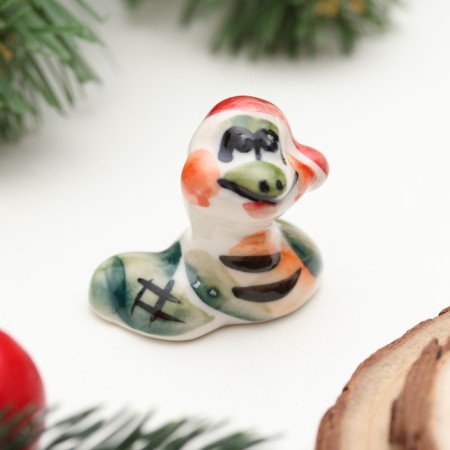 Souvenir "Snake in the Hat", Gzhel, Color, 3.5x4 cm