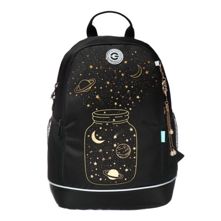School backpack, 38 x 28 x 18 cm, Grizzly, ergonomic back, laptop department, black-2