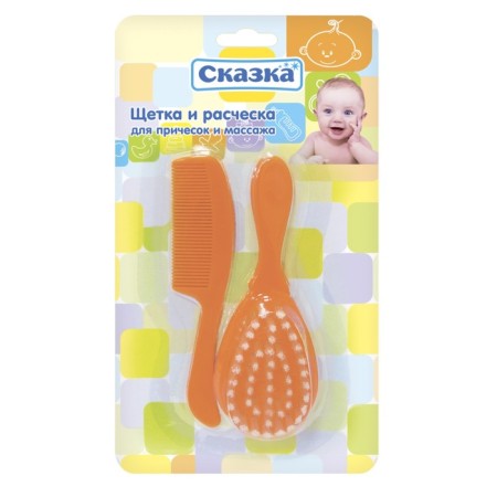 Children's set: brush and comb for hairstyles and massage, mix-1