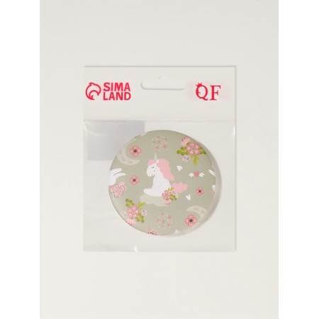 Folding mirror “unicorns”, d = 7.3 cm, with an increase, olive color-5