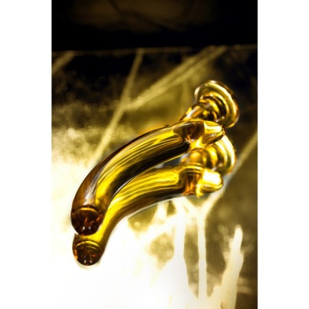 Unrealistic phallimitator Sexus Glass, glass, yellow, 17.5 cm-4