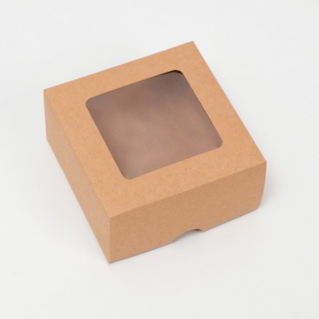 The box is folding, the lid is, with the window, craft, 10 x 10 x 5 cm-1
