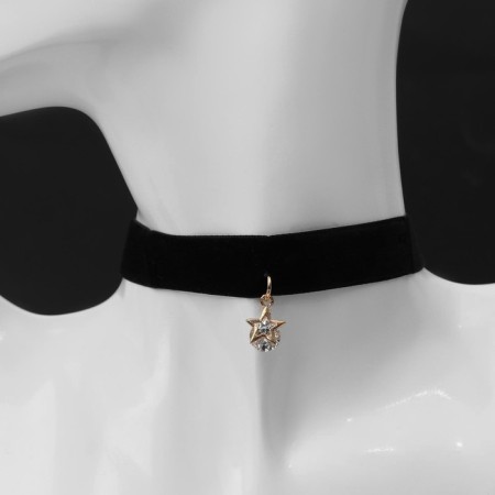 Choker "Strazinka" star, white color in gold, l = 32 cm