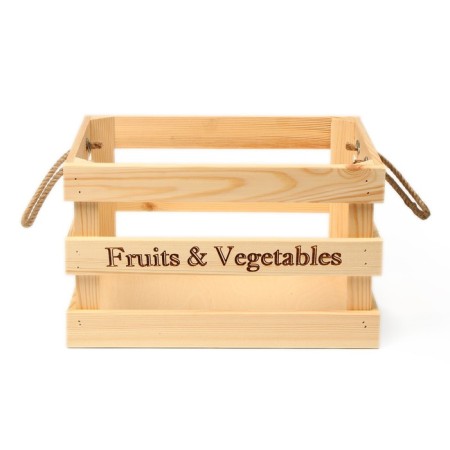 Box for vegetables and fruits, 35 × 28 × 21 cm, wooden, Greengo-1