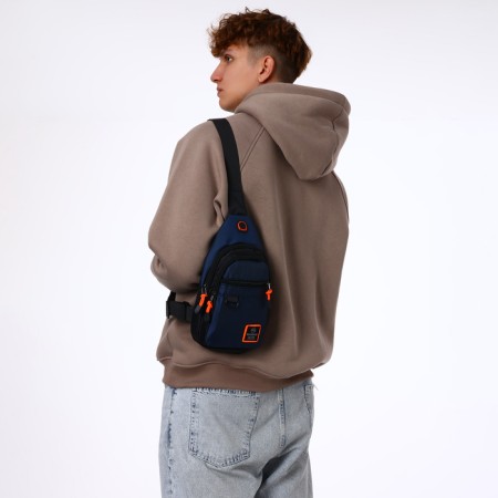Backpack-sling, 17*8*30 cm, 2 lightning departure, 1 n/k, blue-7