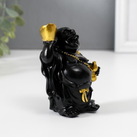 NECKE Polystone "Hothee with a gold ingred and pumpkin groat" Black 4.5x6.7x9 cm-2