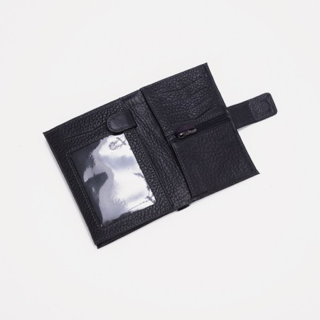 Male purse on a magnet, a department for auto documents and passports, black color-2