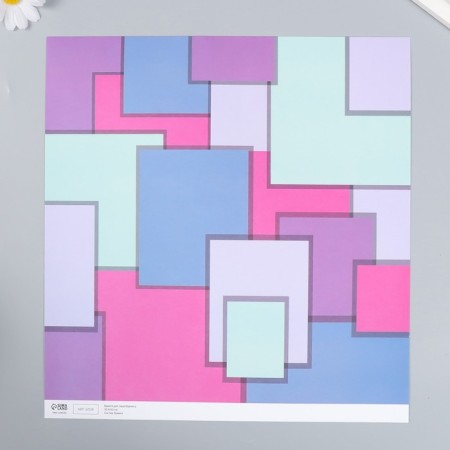 Scrapbooking paper "Bright geometry" density 180 g 30.5x32 cm-1