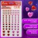 Rhinestones self-adhesive "heart", 6-15 mm, 80 pcs., Pink/red, on the substrate