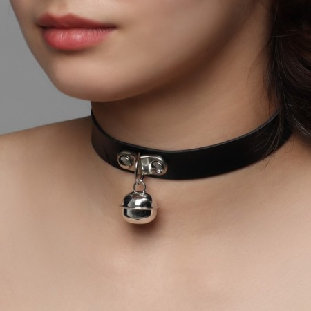 Choker "Temptation" The bell ringing, the color is black in silver, 40 cm