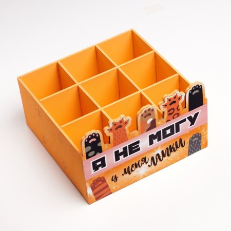 Organizer for storing trifles "Paws" 9 departments 19x19x12-1