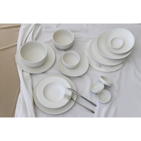 Porcelain plate Magistro line, d = 20.5 cm, white color-5