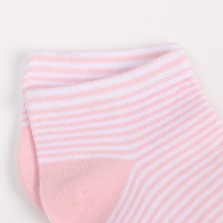 Set of women's socks (3 pairs), pink/white color, size 35-37-4