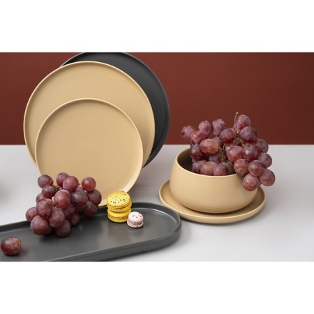 Set of plates Tkano Essential, 20 cm, 2 pcs, beige color-1