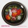 Plate Glass Dunnered Daulay "Folk Motives", D = 20 cm, Black Color