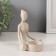 Polystone candlestick for 1 candle "Girl. Lotus Poster" White in specking 8.3x8.5x11.7 cm