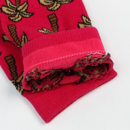 Women's socks "palm trees", pink color, size 23-25-3