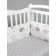 The side in the crib on the zipper "Baby Hedgehog", 4 objects, white/gray color