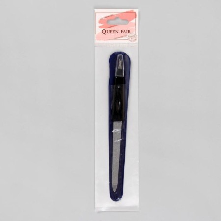 Metal peel-trimmer for nails, 17 cm, with a protective cap, in a case, black color-4