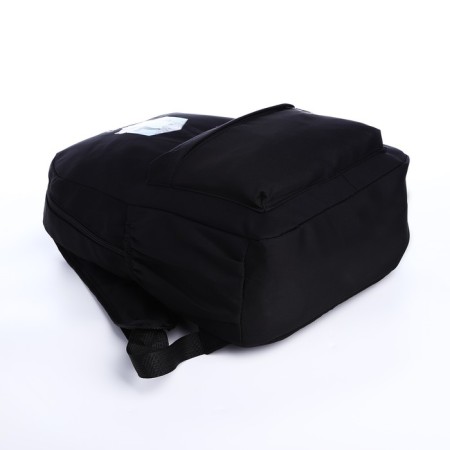 School backpack from textiles on lightning, 3 pockets, black color-4